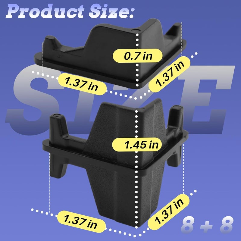 Terixe 16 Pcs Post Inserts Connectors for Whalen and Costco 5 Shelf Heavy Duty Shelving Unit - PP Plastic, Injection Molded, Sturdy Support - Black, Includes 8 Post Corner Connectors and 8 Post Caps - Image 3